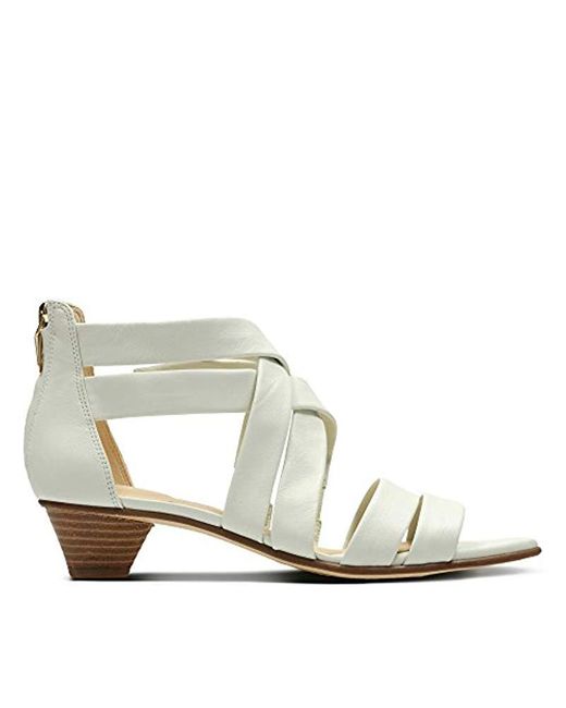 Clarks Mena Silk Leather Sandals In White