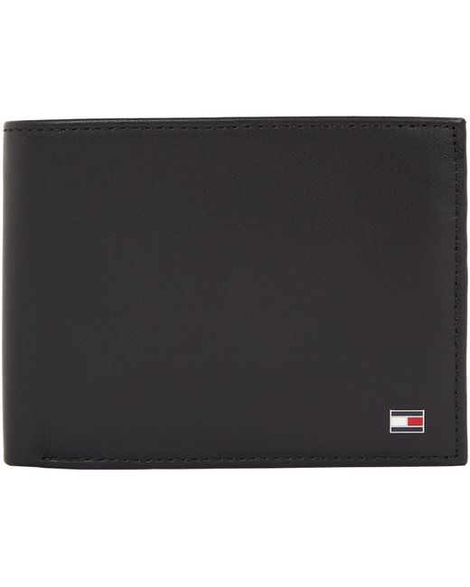 Tommy Hilfiger Black Eton Wallet With Coin Compartment for men