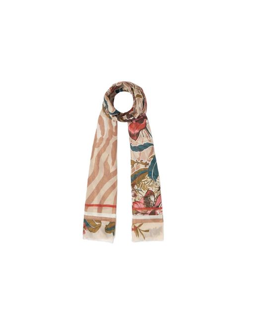 Sciarpa Liu Jo con stampa floreale 90×180 2A5030 T0300 naturale di Liu Jo in White