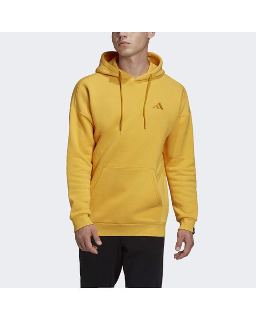Adidas Yellow Winter Heavy Fleece Hoodie for men