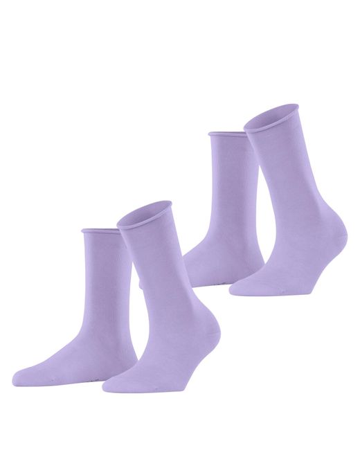 Basic Pure-Paquete de 2 Pares W So Cotton Plain Calcetines Esprit de color Purple