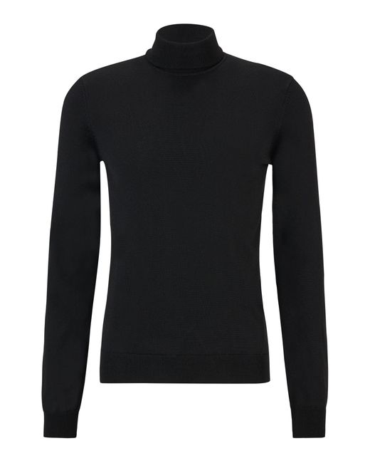 HUGO Black Regular-fit Rollneck Sweater In Virgin Wool for men
