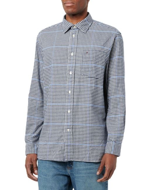 Tommy Hilfiger Hemd Brushed Gingham Overcheck Shirt mit Brusttasche in Blue für Herren