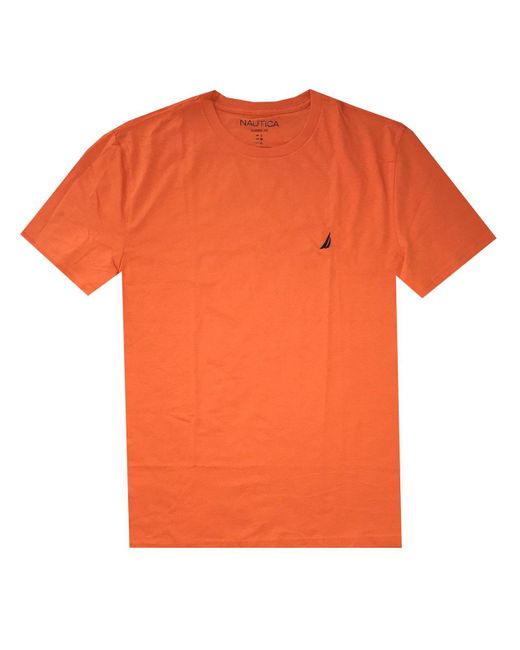 T-shirt da uomo a maniche corte girocollo con logo classico di Nautica in Orange da Uomo