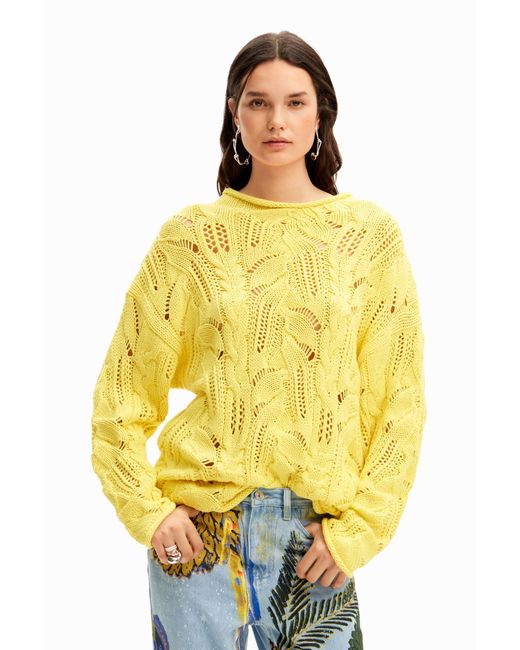Maglione oversize con di Desigual in Yellow