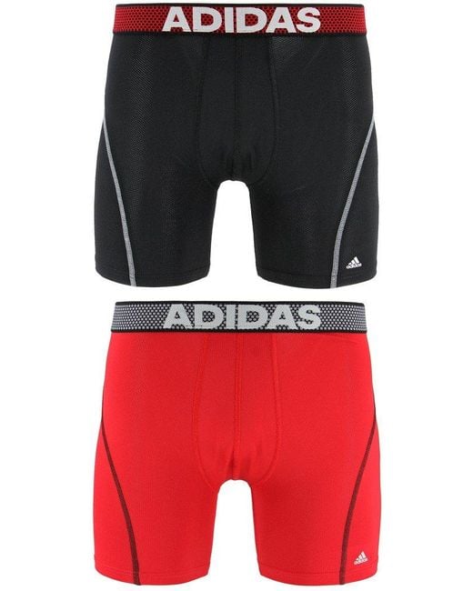 adidas Sport Performance Climacool Boxer Brief Underwear in Red