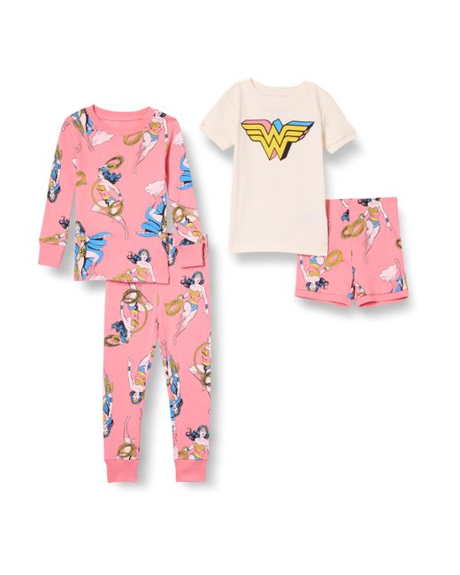 DC Conjuntos de Pijama Ceñidos de Algodón Niño Amazon Essentials de color Pink