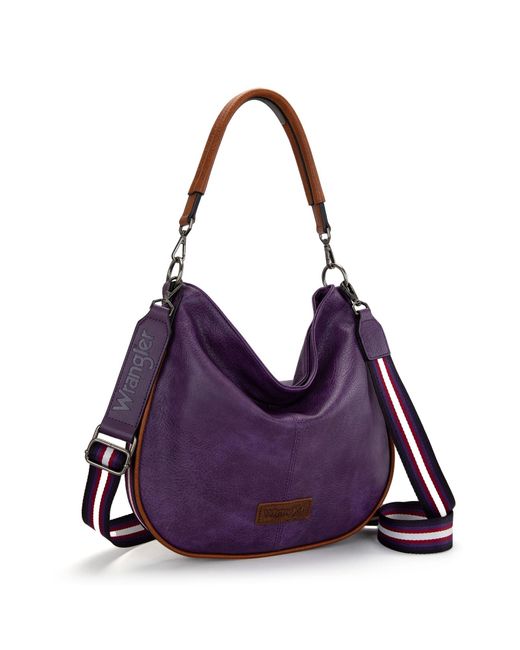 Wrangler Purple Hobo Bags For Striped Cotton Ribbon Shoulder Purses And Handbags