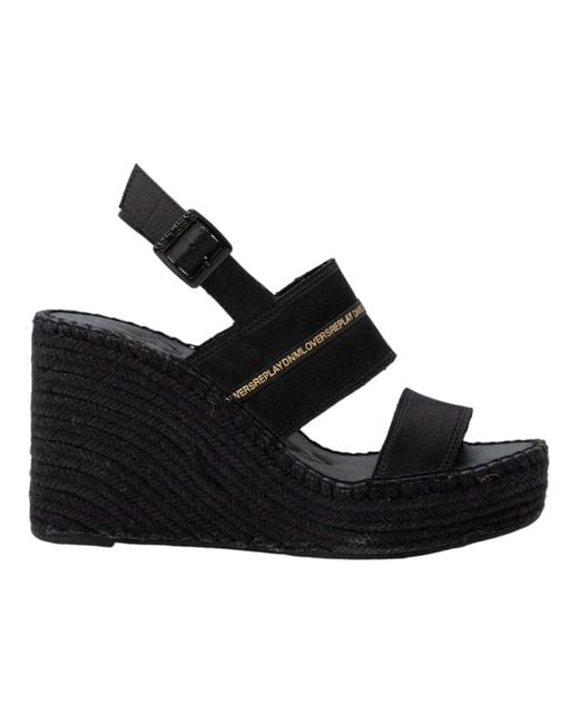 Replay Black Gwp4g .000.c0025t Wedge Sandal