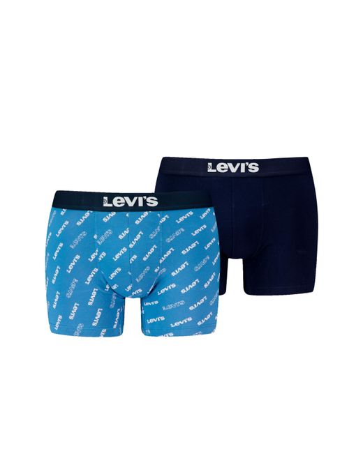 Levi's Blue Logo All-over Print Organic Cotton Boxer Briefs for men