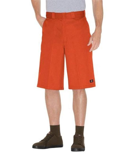 Dickies Orange 13 Inch Loose Fit Multi-pocket Work Short for men