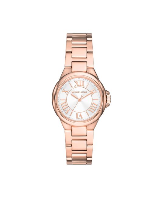 Michael Kors Pink Camille Quartz Watch with Stainless Steel Strap