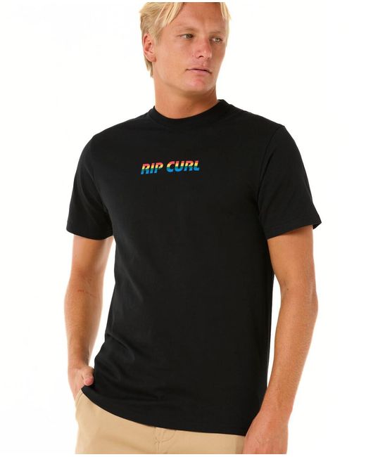 Rip Curl Black Graphic Short Sleeve Crew Neck T-shirt for men