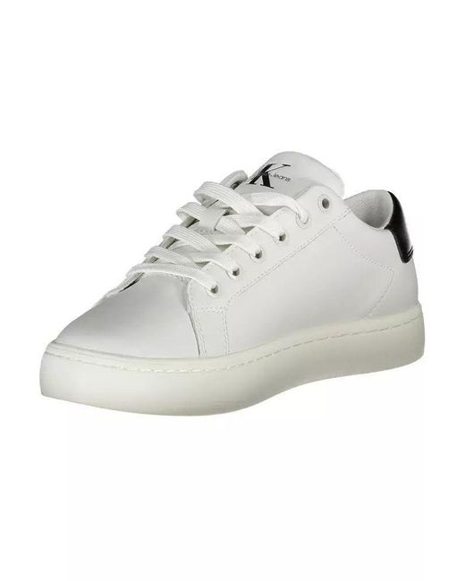 Calvin Klein White Cupsole Sneaker Classic Laceup Schuhe