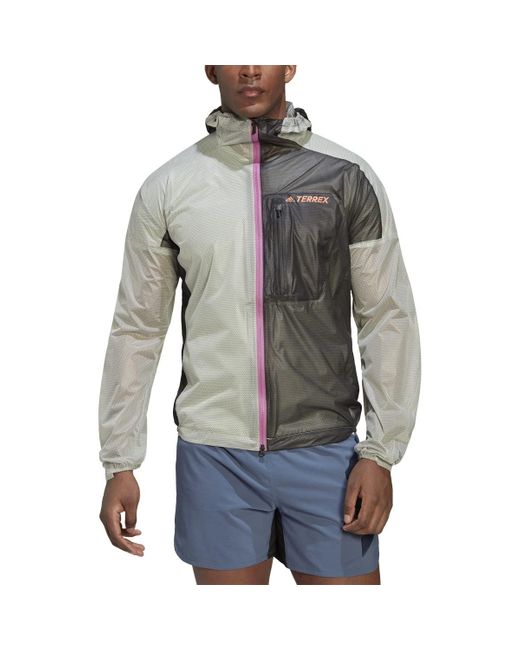 Adidas Gray Terrex Agravic 2.5-layer Rain Jacket for men