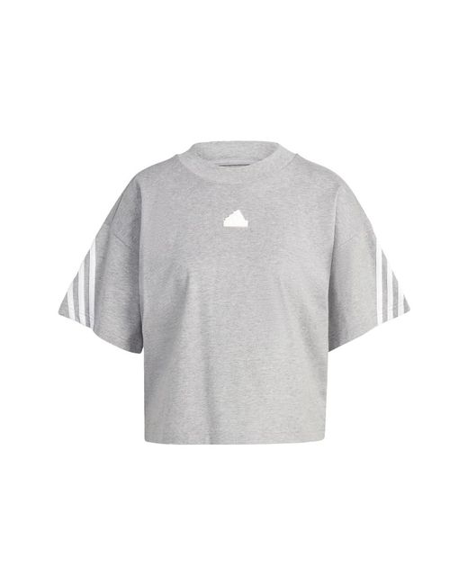 Adidas Gray Future Icon Three Stripes T-shirt