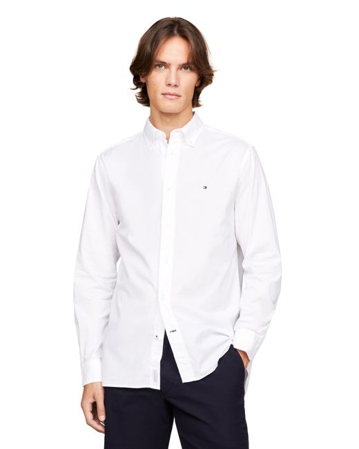 Tommy Hilfiger White Long Sleeve Poplin Regular Fit for men