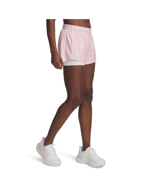 Pantaloncini da donna 2 in 1 di Under Armour in Red