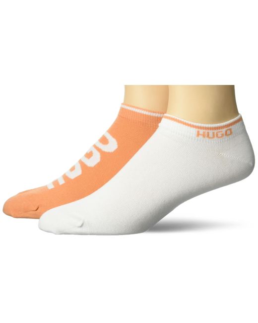 HUGO Black 2-pack Logo Combed Cotton Ankle Socks for men