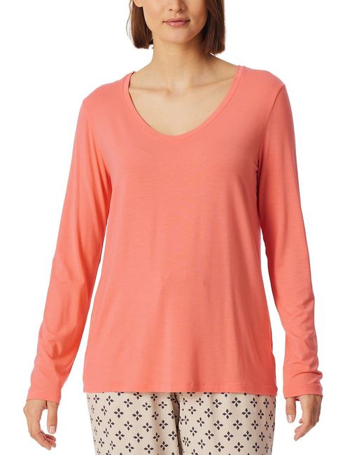 Schiesser Pink Schlafshirt Langarm Modal-Mix + Relax Pyjamaoberteil