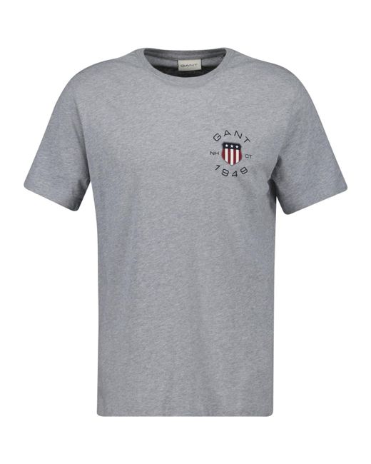 Gant Print SS Tshirt T-Shirt in Gray für Herren