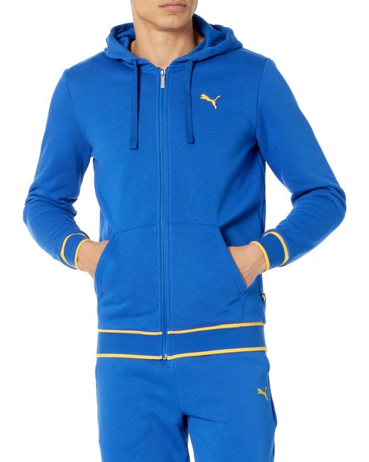 PUMA Blue Vintage Sport Full Zip Hoodie Hooded Sweatshirt for men