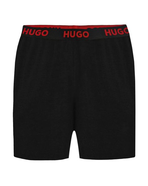 HUGO Black Sporty Logo Lounge Wear Shorts
