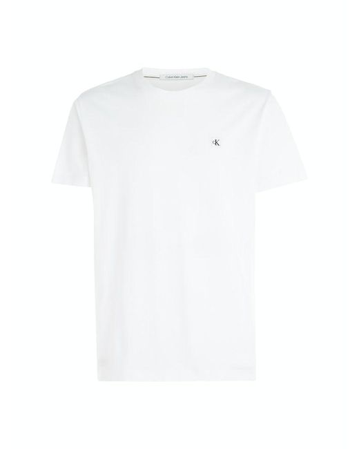 Calvin Klein White Jeans Ck Embro Badge Tee J30j325268 for men