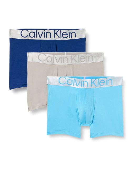 Boxer Uomo Confezione da 3 Elasticizzati di Calvin Klein in Blue da Uomo