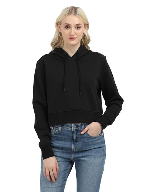 Calvin Klein Black LOGO ELASTIC HOODIE J20J224691