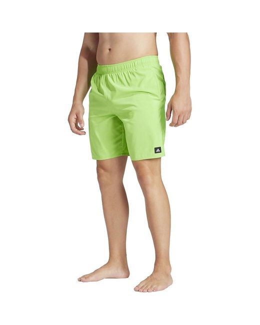 Solid CLX Classic-Length Swim Shorts Bañador para Hombre Adidas de hombre de color Green