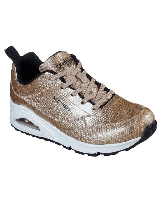 Skechers Gray Uno Stand On Air Trainers S Champagne 5 Uk