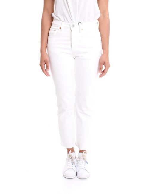 Levi's Denim Damen 501 Crop Boyfriend Jeans in Weiß - Sparen Sie 49% - Lyst