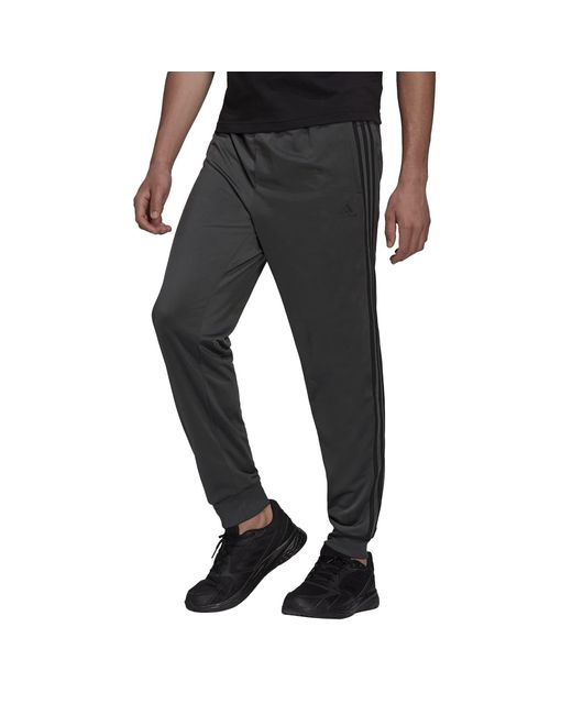 Adidas Warm-up Tricot Tapered 3-stripes Track Pant Solid Grey/black X-large/tall for men