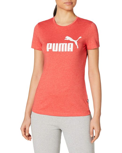 PUMA Red ESS Logo Heather Tee pink - S