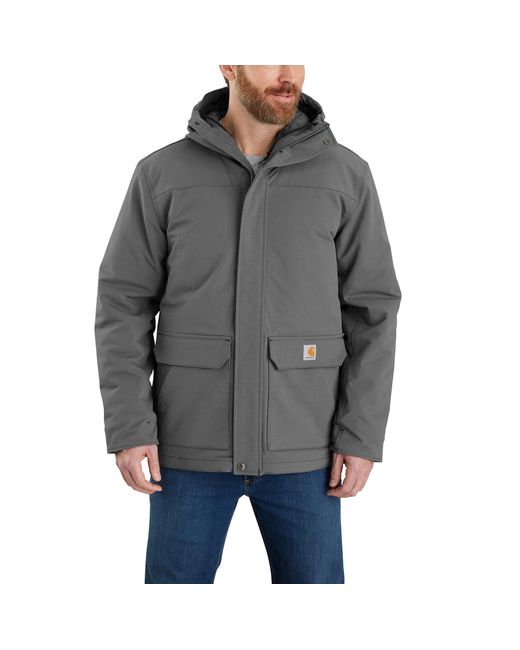 Carhartt Gray Big Super Dux Relaxed Fit Insulated Traditional Coat for men