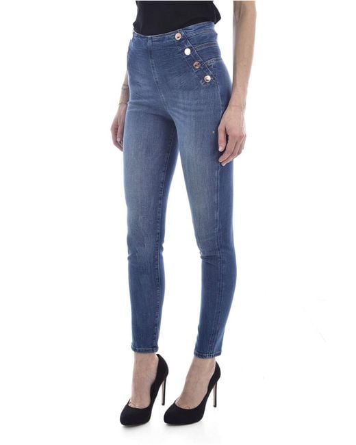 Jean Curve Stretch Taille Haute Ultra Curve High Double Jeans Guess en  coloris Bleu | Lyst