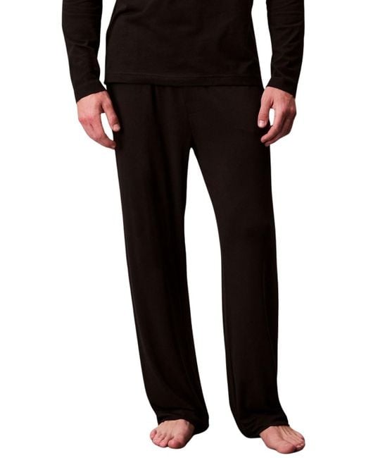 Pantalones de pijama Hombre Modal Sleep Pant largo Calvin Klein de hombre de color Black
