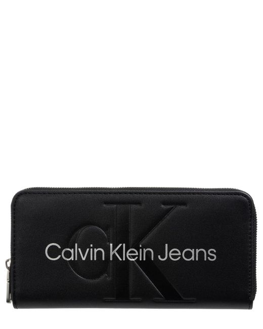 Calvin Klein Calvin Klein Long Zip Around Wallet Black / Metallic Logo