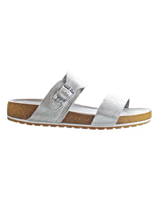 Timberland White Waves Slip-on Silver Smooth Leather S Flip-flops Tb_0a2avr_040