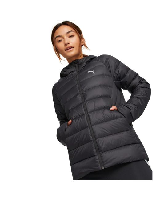 Packlite Hooded Down Jacket Felpa di PUMA in Black