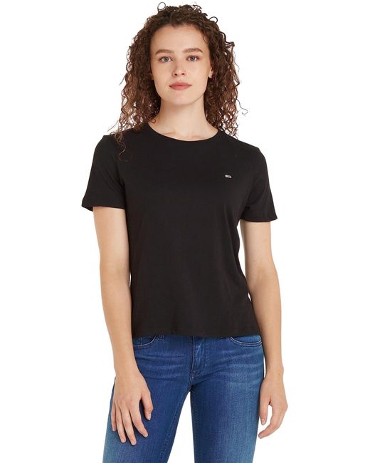 Tommy Hilfiger Black Tjw Soft Jersey Tee Kurzarm Strickoberteile