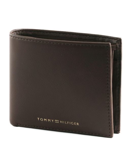 Tommy Hilfiger Black Th Premium Leather Cc And Coin Wallet With Coin Compartment for men