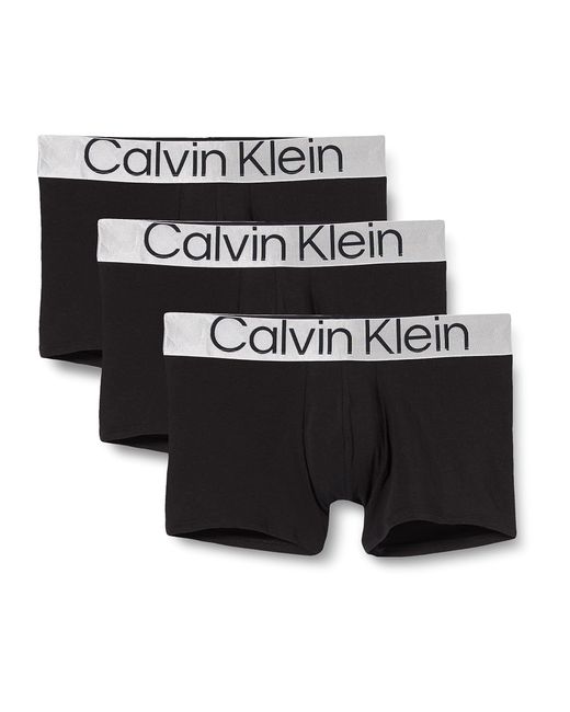 3 Pack Trunks-Steel Cotton Bóxers Calvin Klein de hombre de color Black