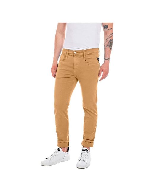 Replay Natural Jeans Anbass Slim-Fit Hyperflex mit Stretch
