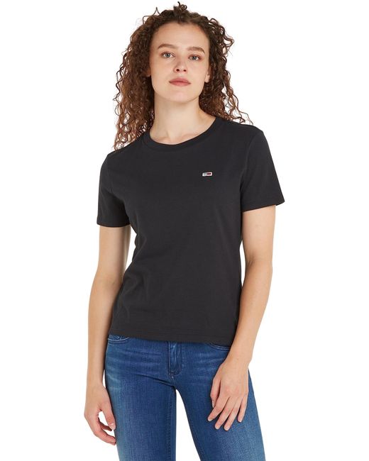 Tommy Hilfiger Black Tommy Jeans T-Shirt Kurzarm TJW Regular Regular Fit