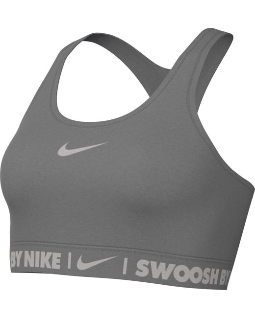Damen Swsh Med SPT Bra Gls Soutien-Gorge de Sport Nike en coloris Gray