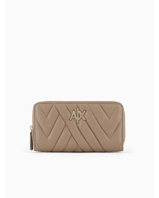Emporio Armani Natural A | X Armani Exchange Quilted Continental Zip Around Wallet