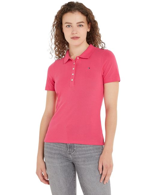 Tommy Hilfiger 1985 Slim Pique Polo Ss S/S Polos in Pink | Lyst DE
