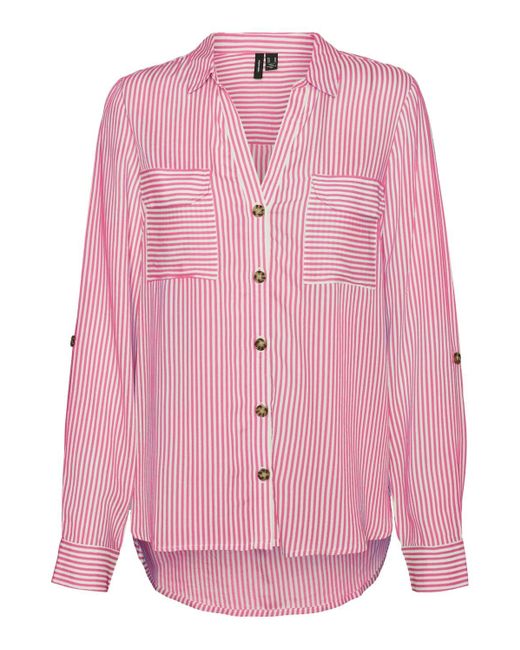 Vmbumpy L/S Shirt New Wvn Ga Noos Camicia da Donna di Vero Moda in Pink